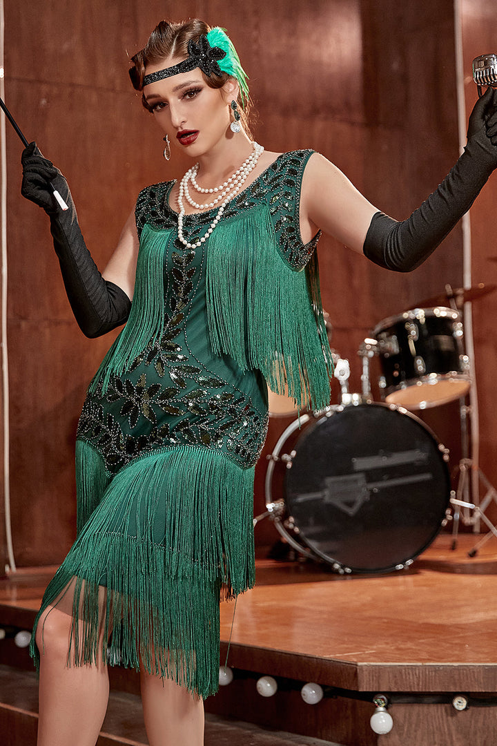 Gatsby | Sequin Embellished Tiered Fringe Flapper Wedding Guest Dress