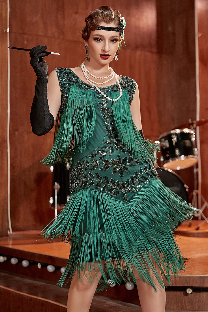 Gatsby | Sequin Embellished Tiered Fringe Flapper Wedding Guest Dress