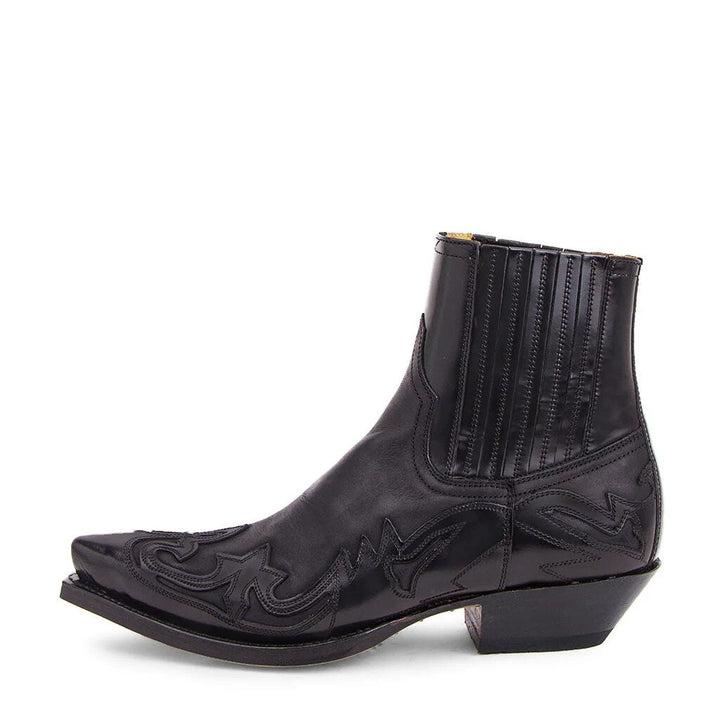 Phantom | Tonal Embossed Leather Ankle Cowboy Boots