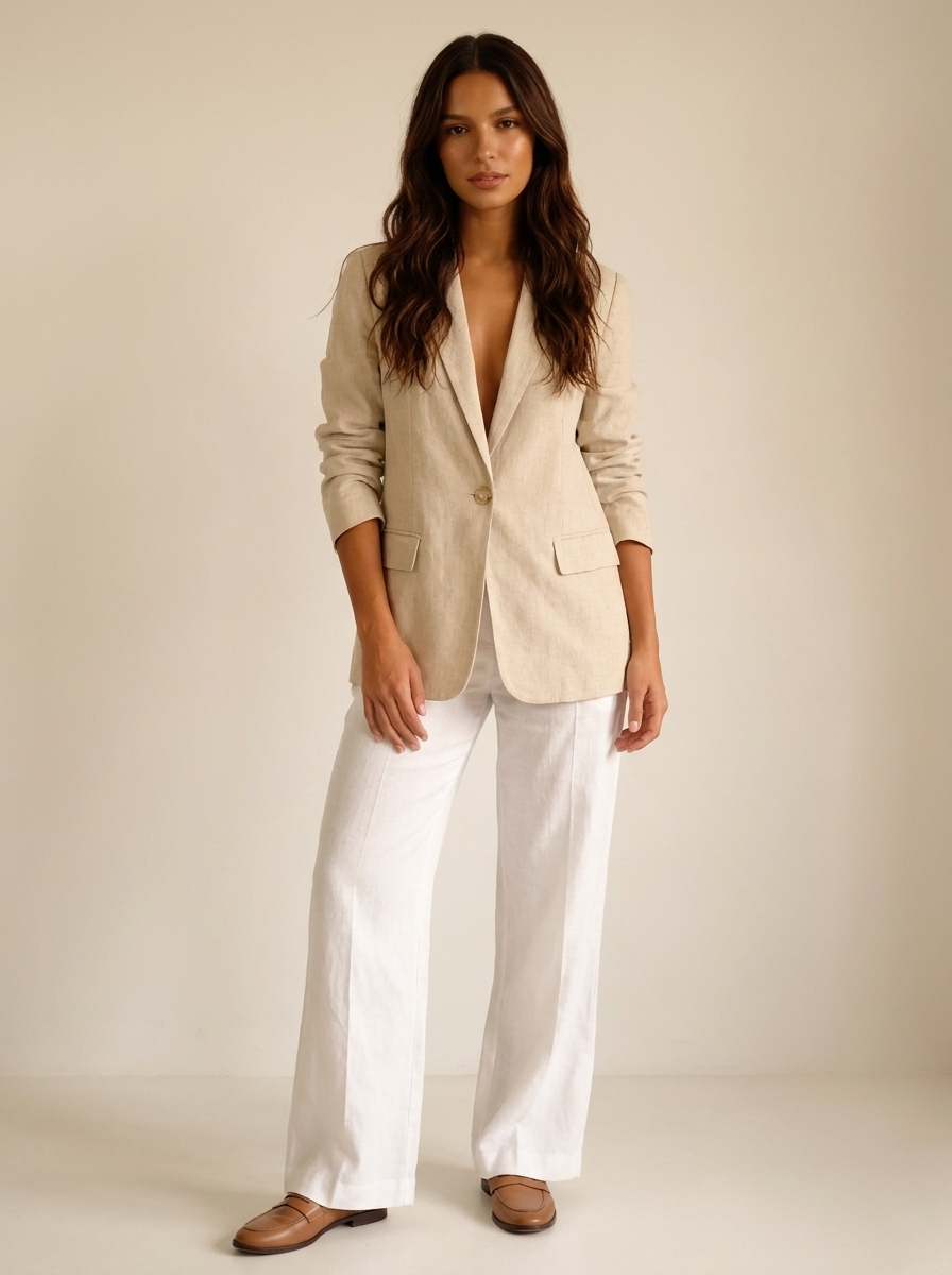 Noor | Single-Button V-Neck Oversized Tunic Blouse