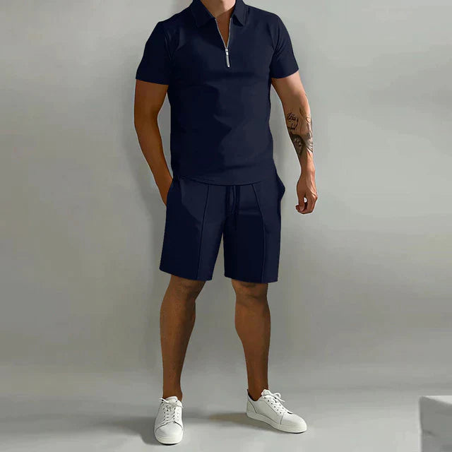 Axel | Men's Zip Polo Shorts Co-ord Set