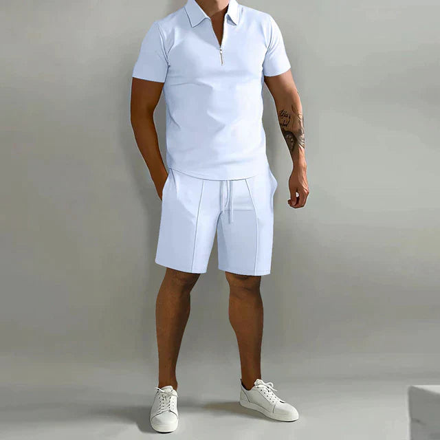 Axel | Men's Zip Polo Shorts Co-ord Set