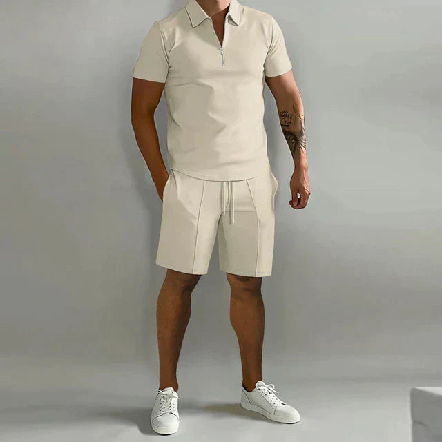 Axel | Men's Zip Polo Shorts Co-ord Set