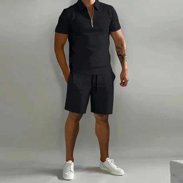 Axel | Men's Zip Polo Shorts Co-ord Set