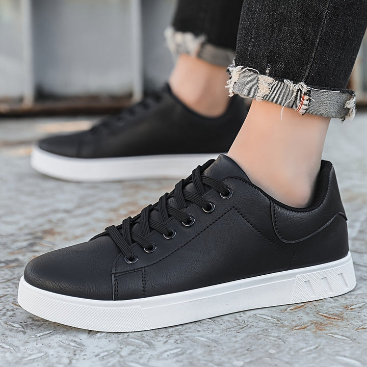 Paxton | Leather Lace-Up Flatform Casual Sneakers Mens Shoes