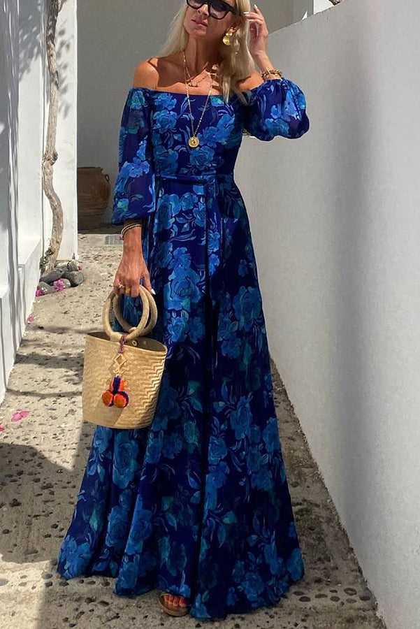 Isadora | Floral One Shoulder Dress Boho Maxi