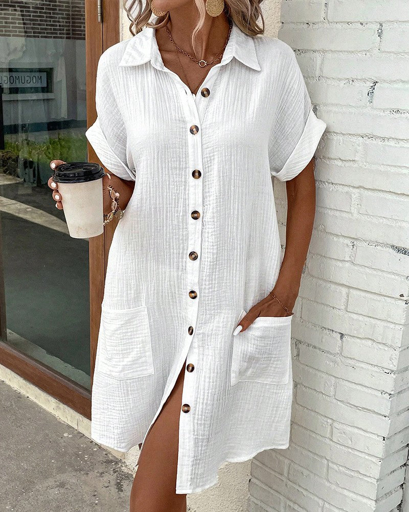 Bondi | Women's Button-Front Slip Dress with Pockets