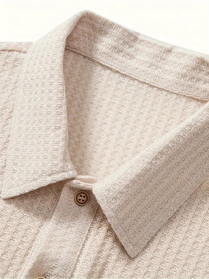 Cassius | Men's Textured Knit Two-Button Polo