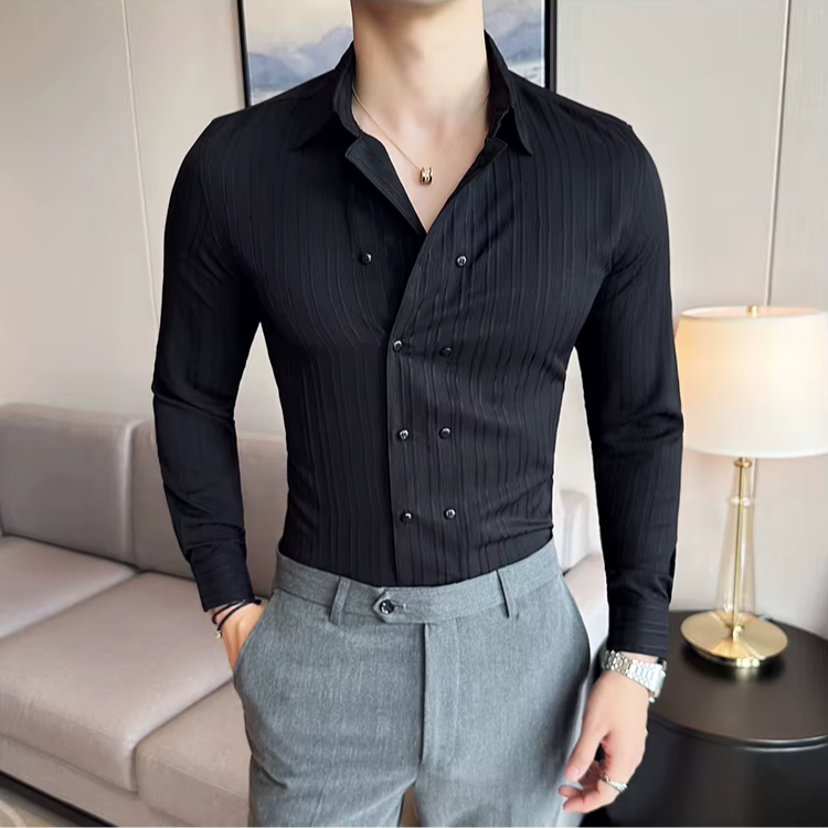 Luca | Textured Slim Fit Button-Up Oxford Shirt