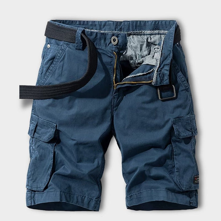 Easton | Men's Belted Cotton Cargo Shorts with Flap Pockets