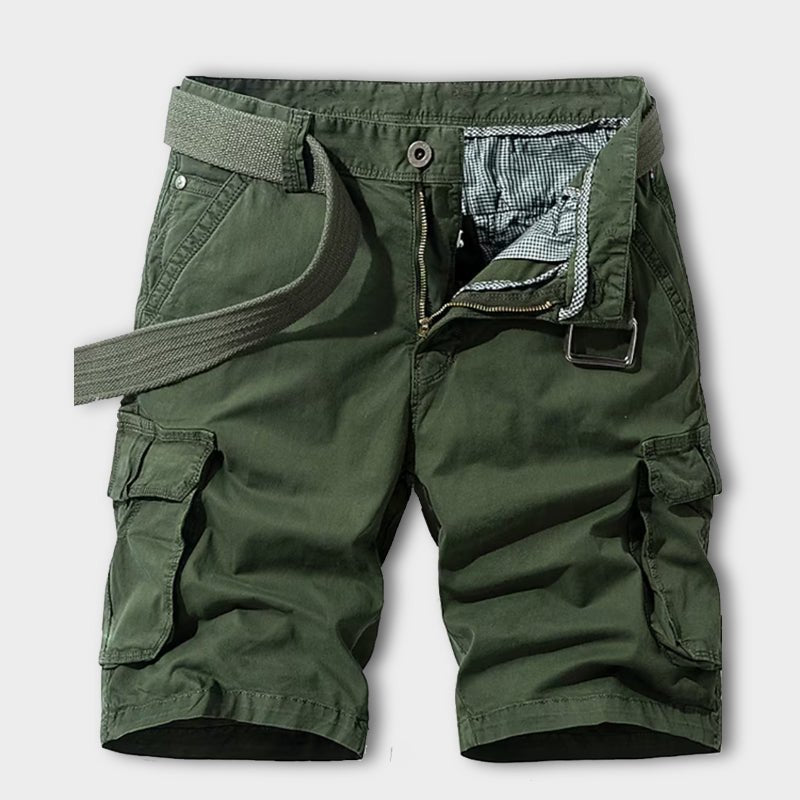 Easton | Men's Belted Cotton Cargo Shorts with Flap Pockets