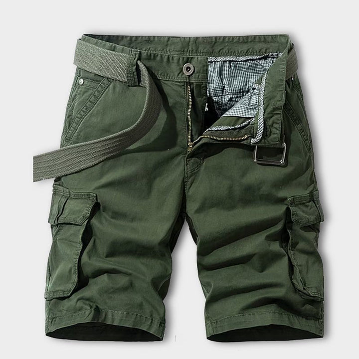 Easton | Men's Belted Cotton Cargo Shorts with Flap Pockets