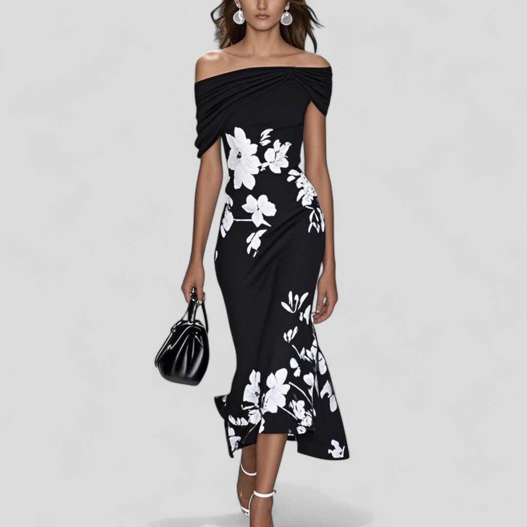 Elena | Elegant Floral Wedding Guest Dress
