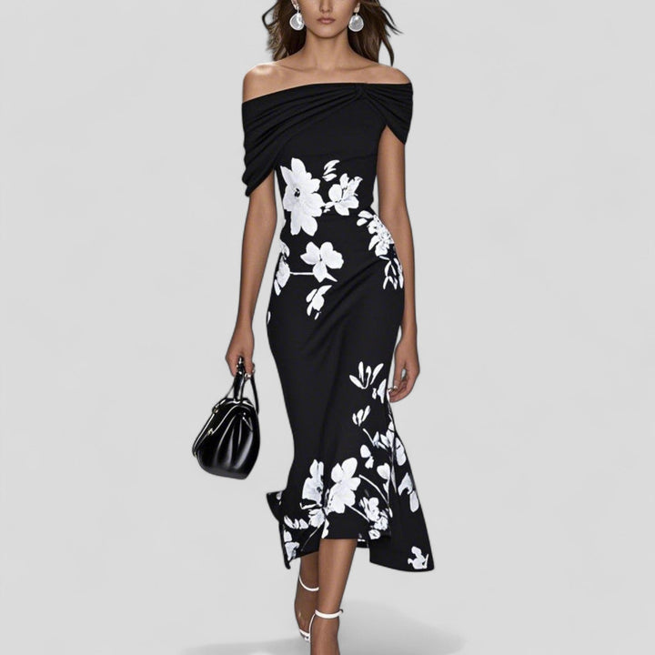 Elena | Elegant Floral Wedding Guest Dress