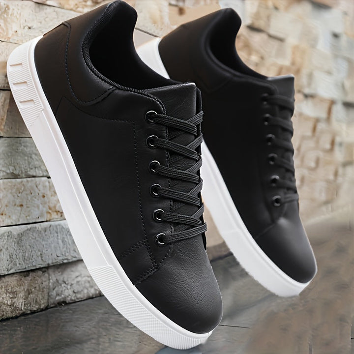 Paxton | Leather Lace-Up Flatform Casual Sneakers Mens Shoes