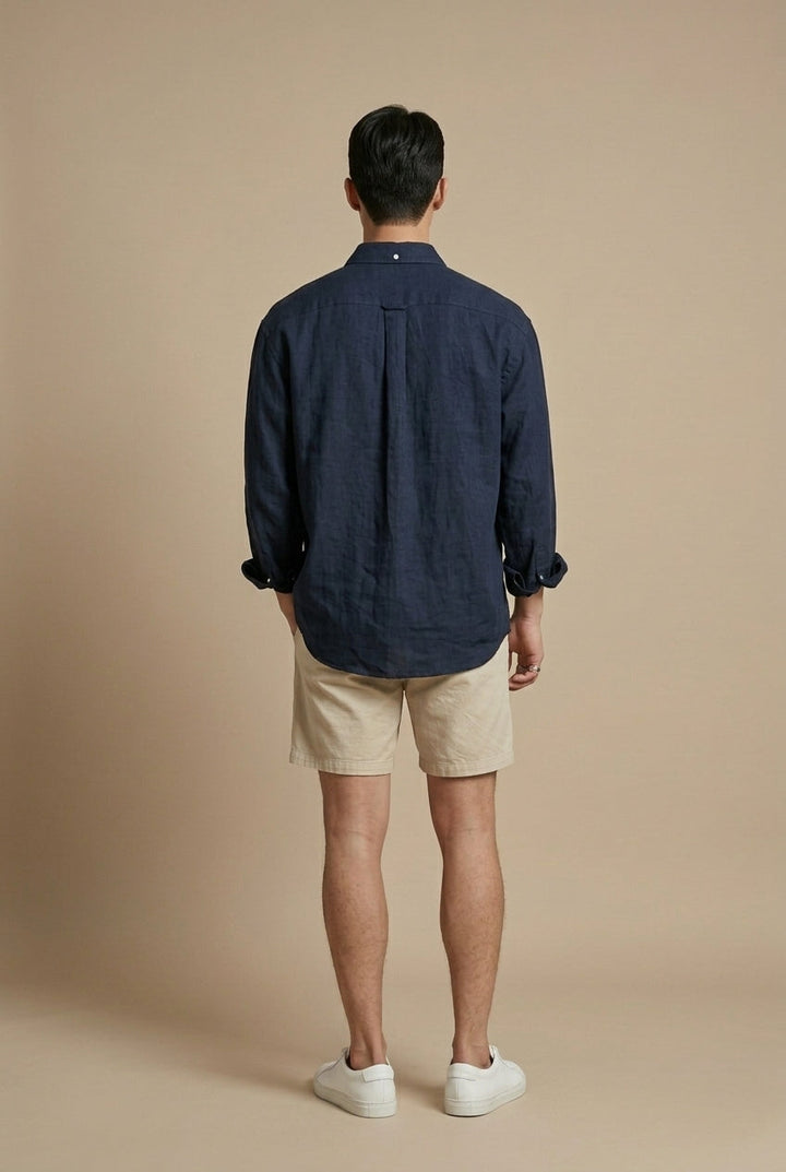 Kai | Men's Linen Long Sleeve Shirt – Casual Button Up Summer Shirt