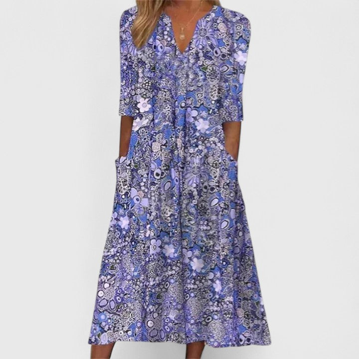 Kaleidoscope | Mixed Floral Print Pocket Midi Summer Dress