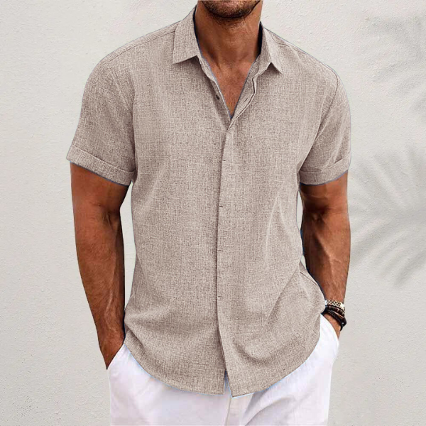 Marco | Men's Short Sleeve Linen Camp Collar Shirt