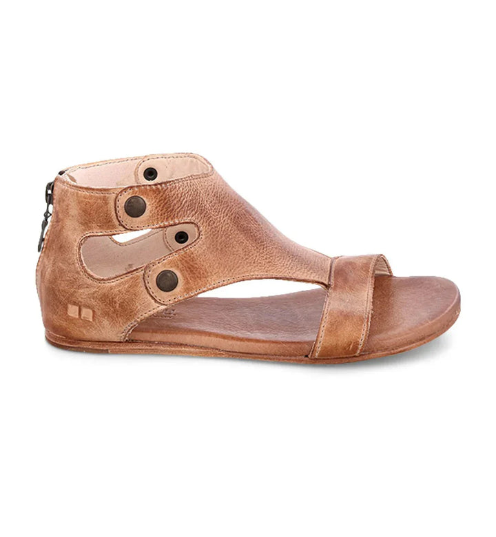 Soto | Cutout Stud Detail Back Zip Leather Womens Sandals