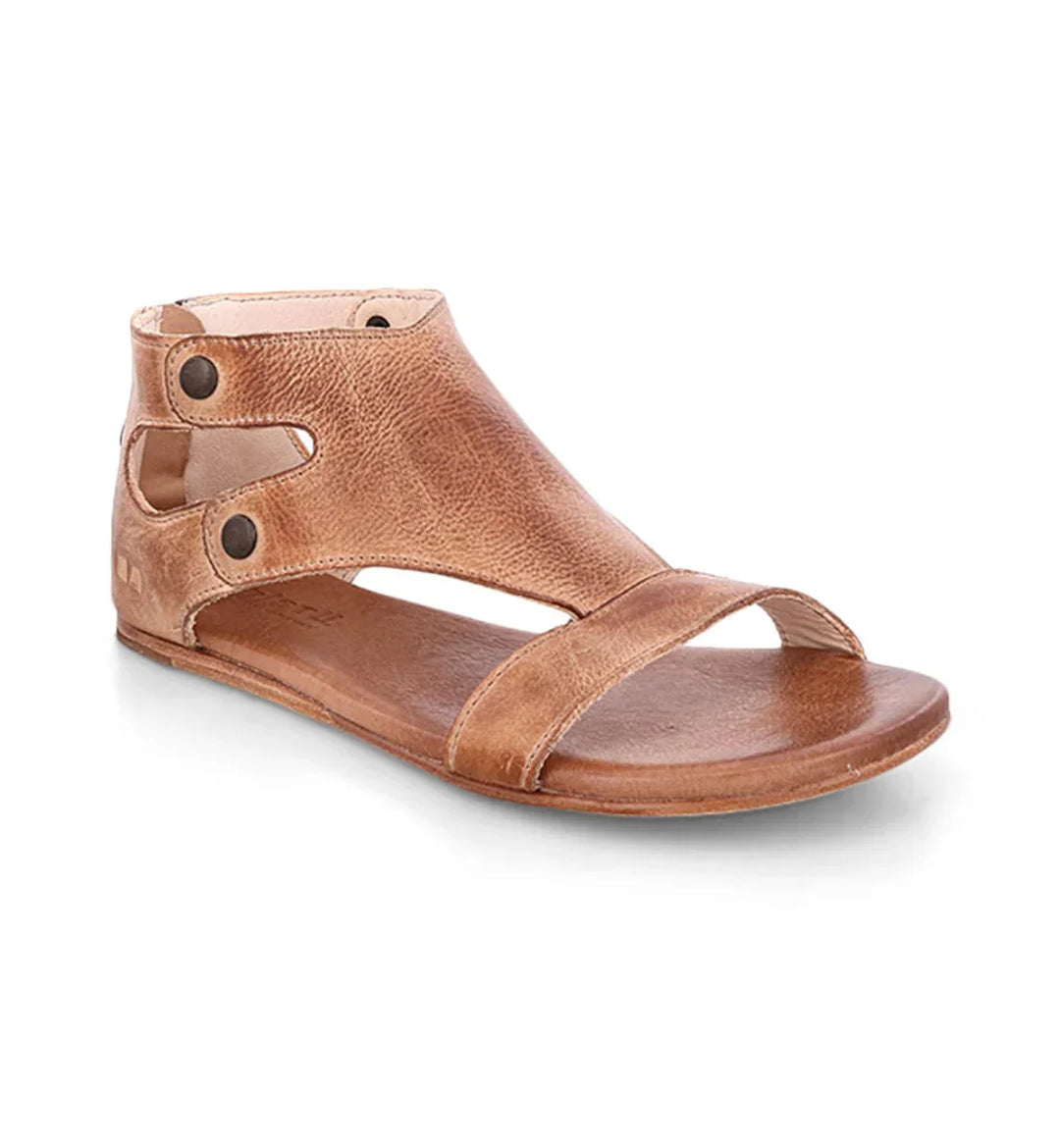 Soto | Cutout Stud Detail Back Zip Leather Womens Sandals
