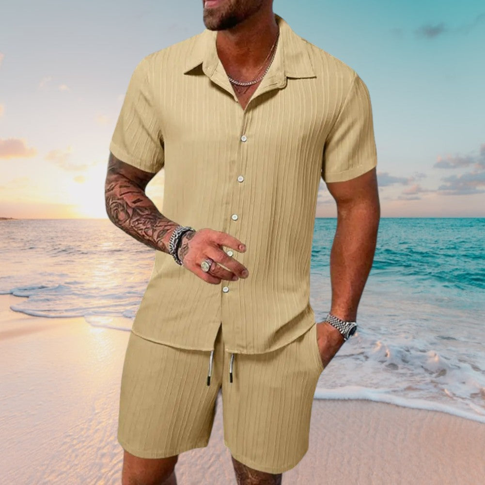 Malibu | Men's Ribbed Camp Collar Co-ord Set