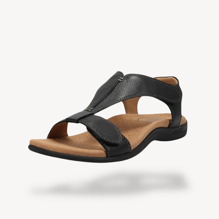 Haven | Cross Strap Leather Orthopedic Flat Sandals