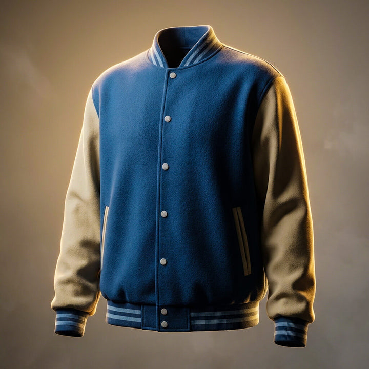 Campus | Two-Tone Wool Blend Varsity Bomber Jacket