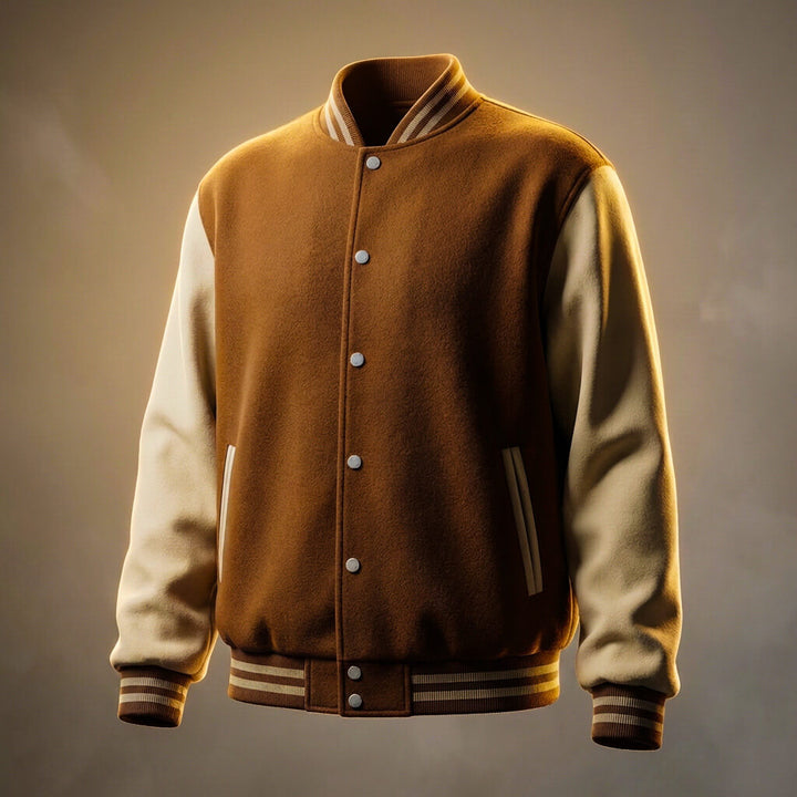 Campus | Two-Tone Wool Blend Varsity Bomber Jacket