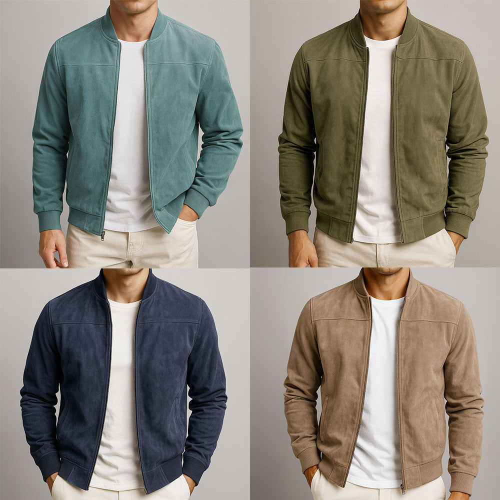 Rafferty | Suede Touch Zip-Up Men's Bomber Jacket