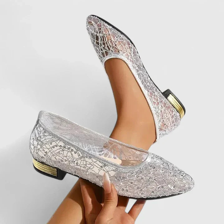 Stella | Women's Lace Pointed Toe Flats