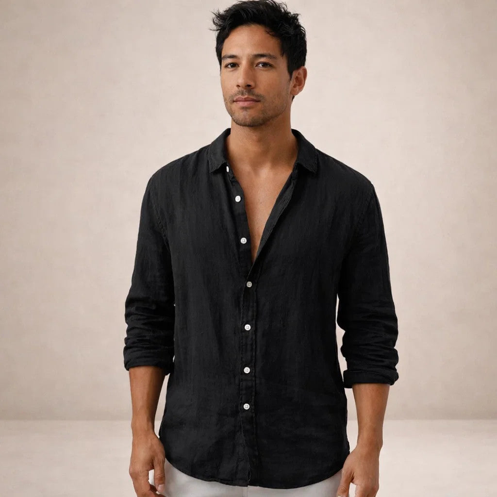 Reid | Men's Relaxed Fit Long Sleeve Linen Shirt