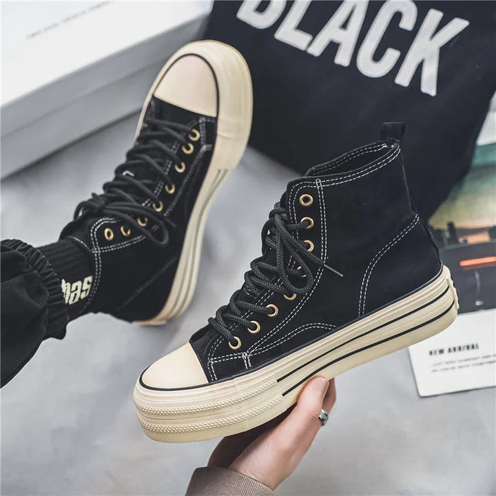Hendrix | Vintage Wash High Top Suede Platform Sneakers Mens Shoes