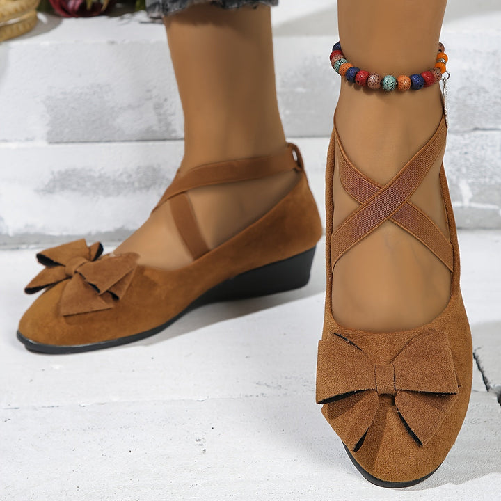 Lola | Women's Bow Cross-Strap Ballet Flats
