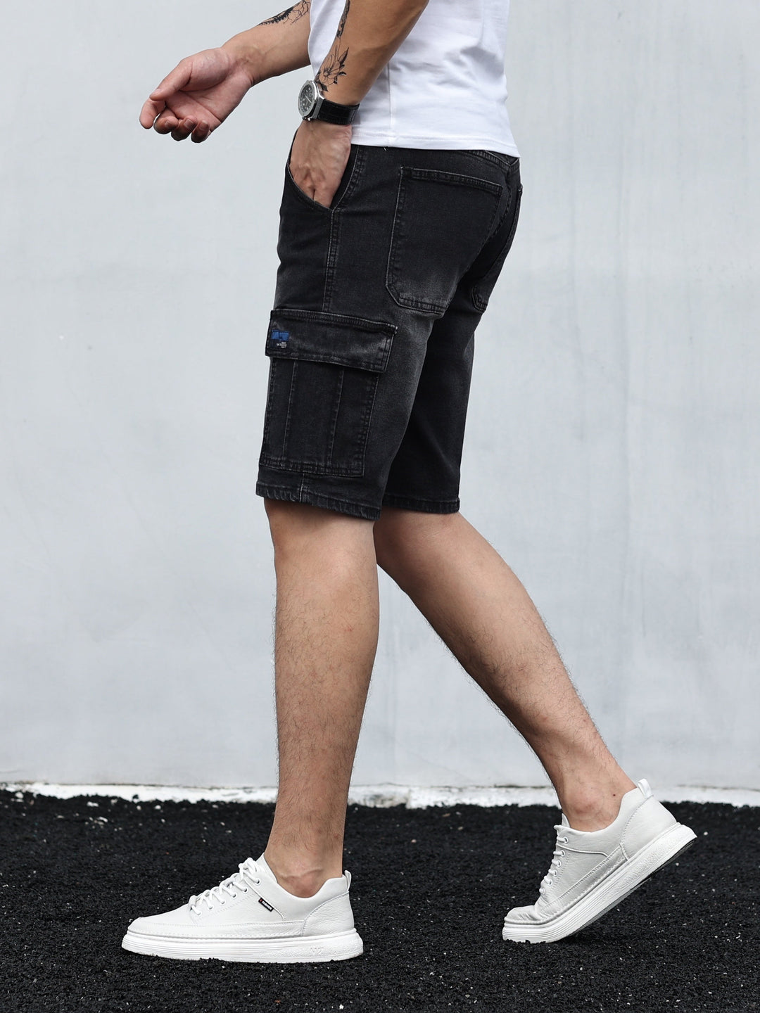 Decker | Men's Denim Cargo Shorts with Flap Pocket