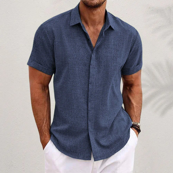 Marco | Men's Short Sleeve Linen Camp Collar Shirt