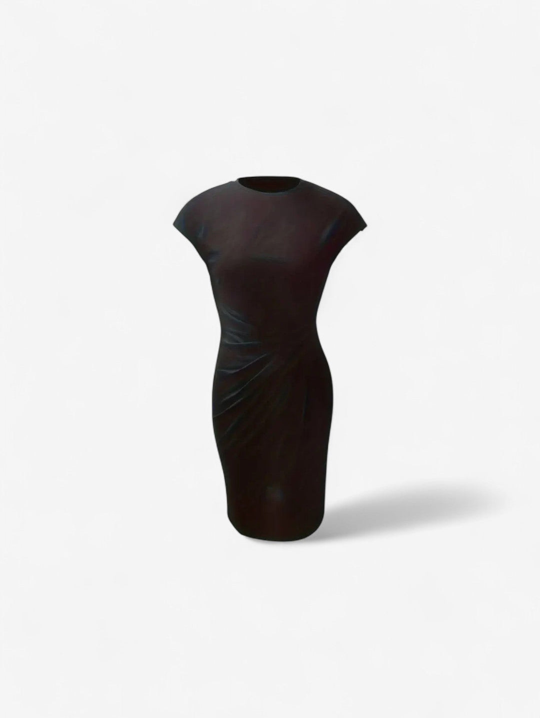 Nora | Crew Neck Twist Knot Cap Sleeve Bodycon Midi Formal Dress