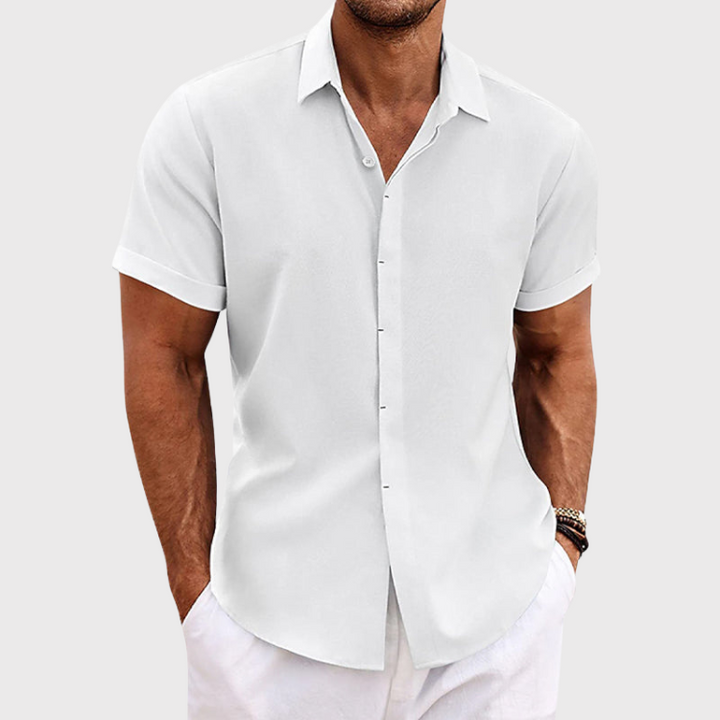 Marco | Men's Short Sleeve Linen Camp Collar Shirt