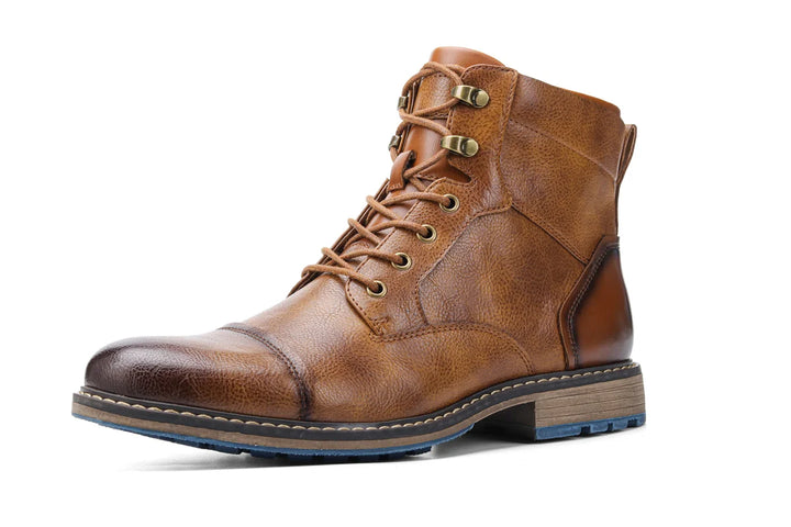 Callum | Cap Toe Lace-Up Leather Combat Ankle Boots