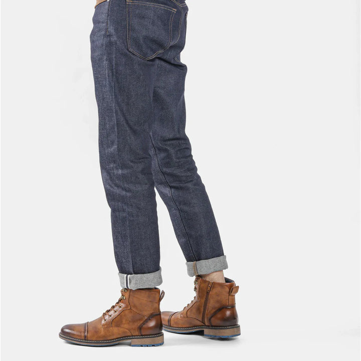 Callum | Cap Toe Lace-Up Leather Combat Ankle Boots
