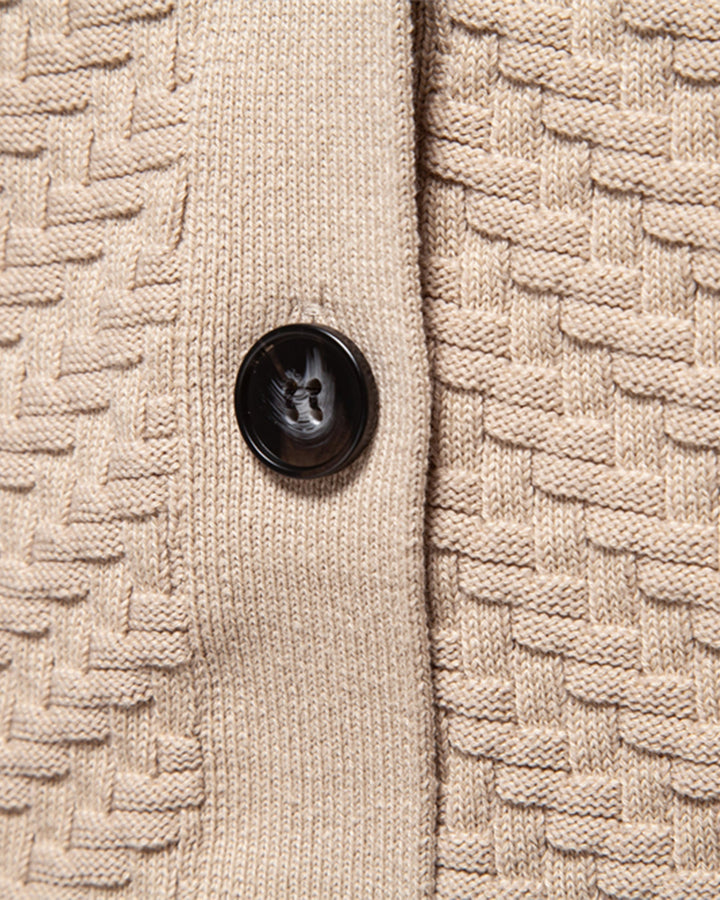 Archer | Herringbone Panel V-Neck Men's Cardigan