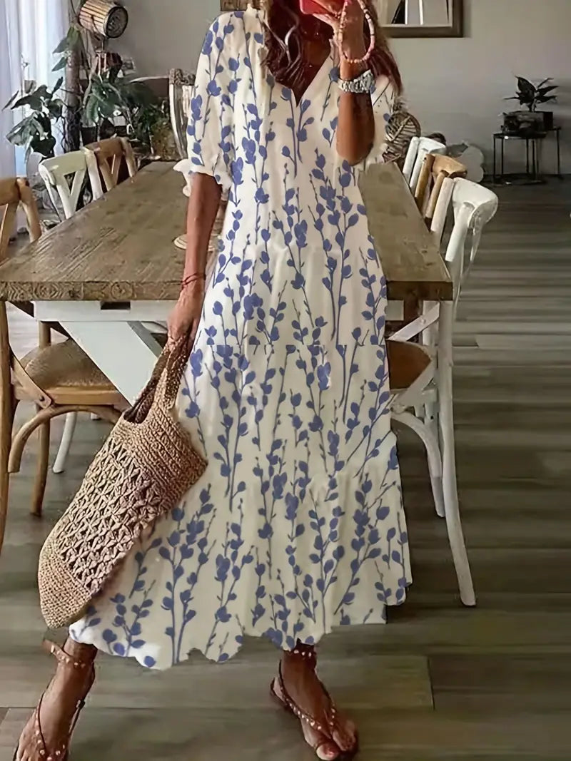 Meadowsweet | Botanical Tassel-Tie Maxi Summer Dress