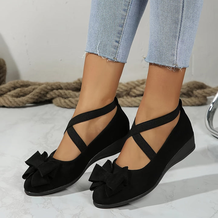 Lola | Women's Bow Cross-Strap Ballet Flats