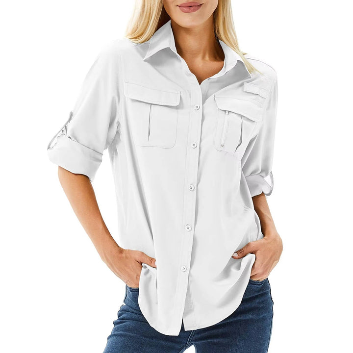 Scout | Utility Pocket Roll Sleeve Casual Womens Blous