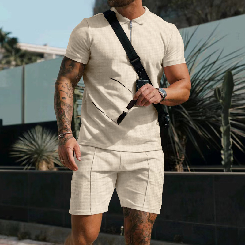 Harmon | Men's Waffle Knit Zip Polo Co-ord Set