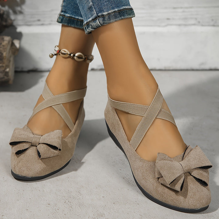 Lola | Women's Bow Cross-Strap Ballet Flats