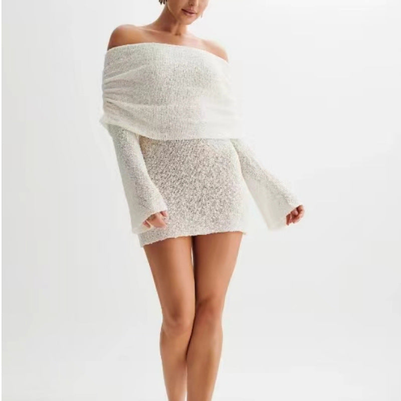 Luelle | Knit Off The Shoulder Dress Long Sleeve Mini