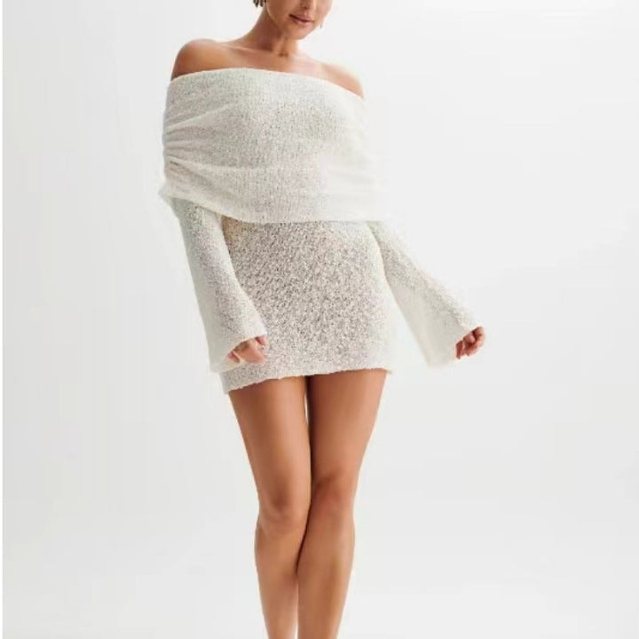 Luelle | Knit Off The Shoulder Dress Long Sleeve Mini