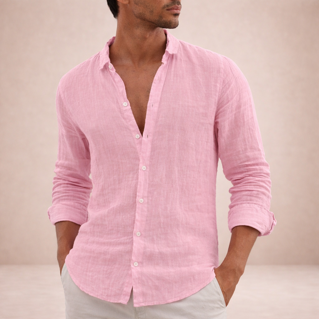 Reid | Men's Relaxed Fit Long Sleeve Linen Shirt