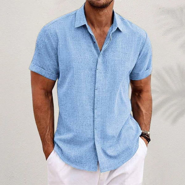 Marco | Men's Short Sleeve Linen Camp Collar Shirt