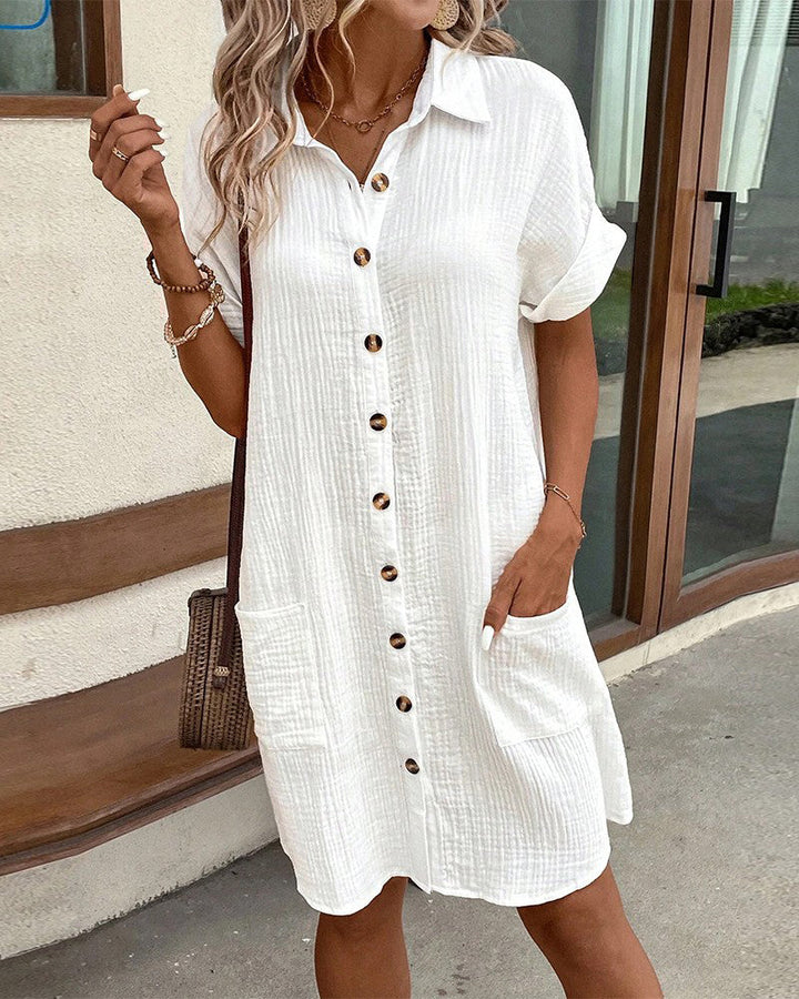 Bondi | Women's Button-Front Slip Dress with Pockets